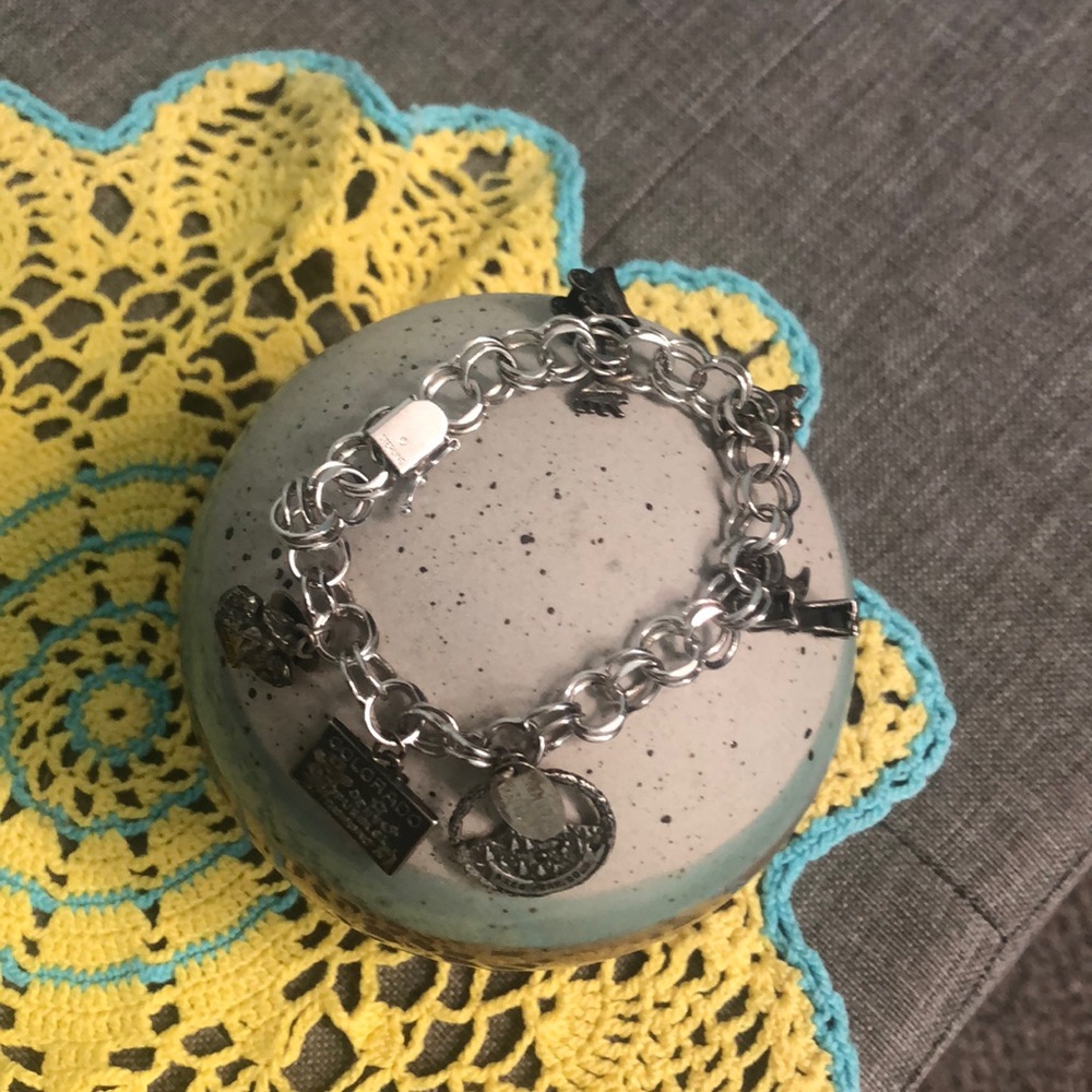 Sterling silver Colorado themed charm bracelet
